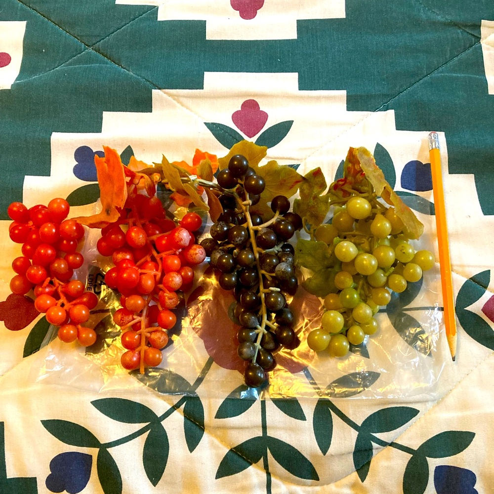 Grapes 🍇 imitation, Pkg of 4, 2 Orange, Green, Purple, Package #2